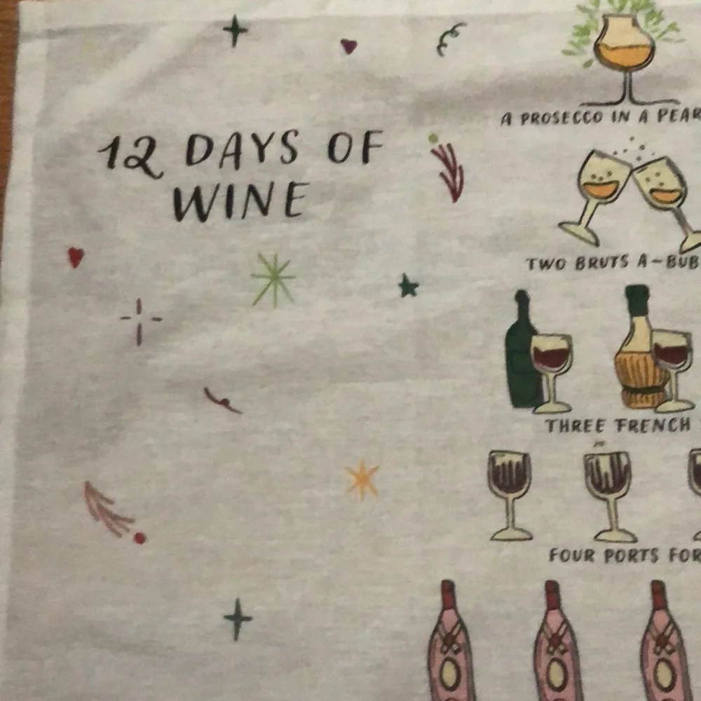 Sur La Table 12 Days of Wine Kitchen Towel